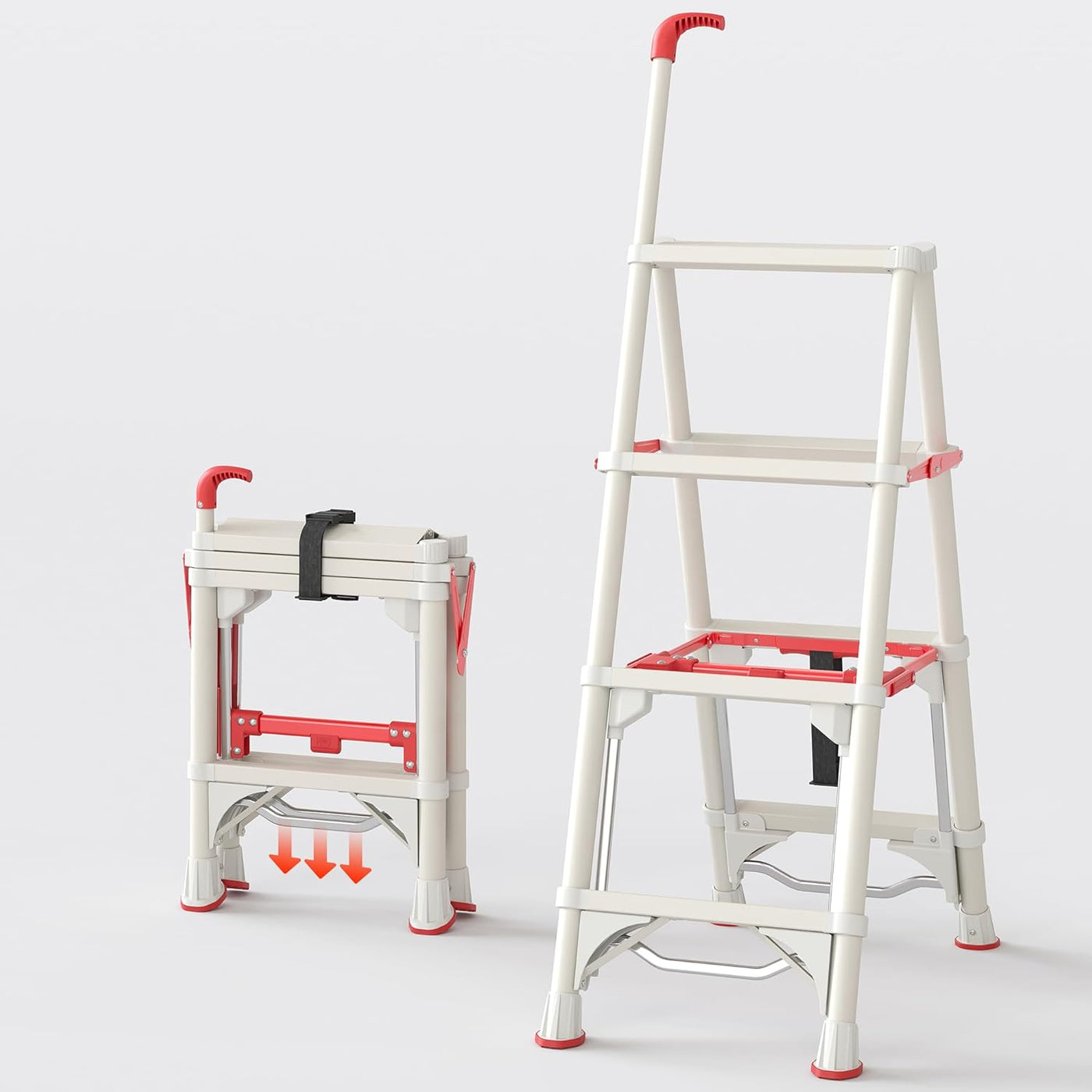 Maison Backyards 4-Step Folding Ladder with Retractable Handgrip