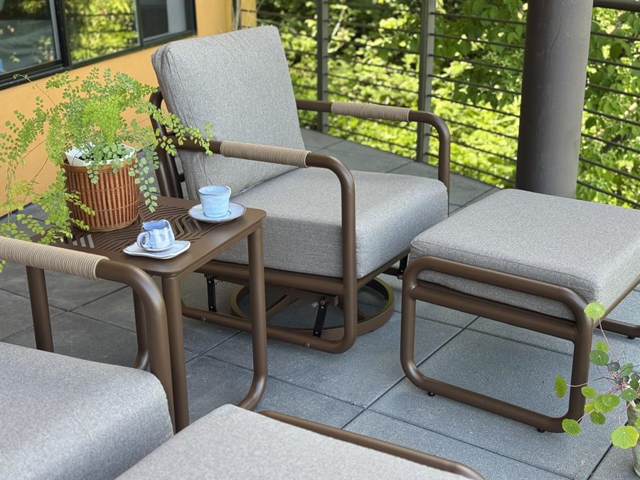 5-Piece Aluminum Swivel Rocking Chair Set — customer photo from Dazhen Pan