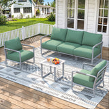 Maison Backyards Aluminum Patio Conversation Set with 37,000 BTU Fire Pit Table