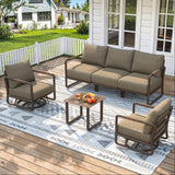 Maison Backyards Aluminum Patio Conversation Set with 37,000 BTU Fire Pit Table