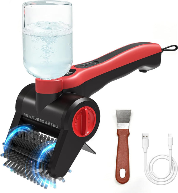 Maison Backyards Cordless Electric Grill Brush with Water Spray