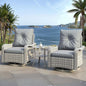 3 Piece Outdoor Wicker Patio Furniture Set,High Back Swivel Rocker Patio Chairs with 4" Thickened Cushions & Side Table, All-Weather PE Rattan for Garden, Backyard, Porch