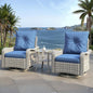 3 Piece Outdoor Wicker Patio Furniture Set,High Back Swivel Rocker Patio Chairs with 4" Thickened Cushions & Side Table, All-Weather PE Rattan for Garden, Backyard, Porch