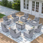 3 Piece Outdoor Wicker Patio Furniture Set,High Back Swivel Rocker Patio Chairs with 4" Thickened Cushions & Side Table, All-Weather PE Rattan for Garden, Backyard, Porch
