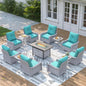 3 Piece Outdoor Wicker Patio Furniture Set,High Back Swivel Rocker Patio Chairs with 4" Thickened Cushions & Side Table, All-Weather PE Rattan for Garden, Backyard, Porch