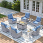 3 Piece Outdoor Wicker Patio Furniture Set,High Back Swivel Rocker Patio Chairs with 4" Thickened Cushions & Side Table, All-Weather PE Rattan for Garden, Backyard, Porch