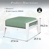 Aluminum Outdoor Patio Ottoman Foot Stool with Thick Cushion