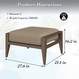 Aluminum Outdoor Patio Ottoman Foot Stool with Thick Cushion