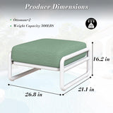 Aluminum Outdoor Patio Ottoman Foot Stool with Thick Cushion
