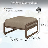 Aluminum Outdoor Patio Ottoman Foot Stool with Thick Cushion
