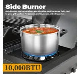 4 outdoor gas grills with burners, Portable propane Grill, power 50000 watts, 19.3 inches with grill cover, black