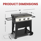 Maison Backyards Propane Flat Top Griddle with Foldable Side Tables, 3 to 5 Burners