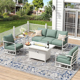 Maison Backyards 4-Seat Aluminum Patio Conversation Set with Swivel Chairs