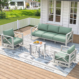Maison Backyards Aluminum Patio Conversation Set with 37,000 BTU Fire Pit Table