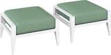 Aluminum Outdoor Patio Ottoman Foot Stool with Thick Cushion