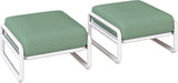 Aluminum Outdoor Patio Ottoman Foot Stool with Thick Cushion