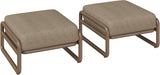 Aluminum Outdoor Patio Ottoman Foot Stool with Thick Cushion