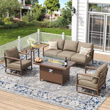 Maison Backyards 4-Seat Aluminum Patio Conversation Set with Swivel Chairs