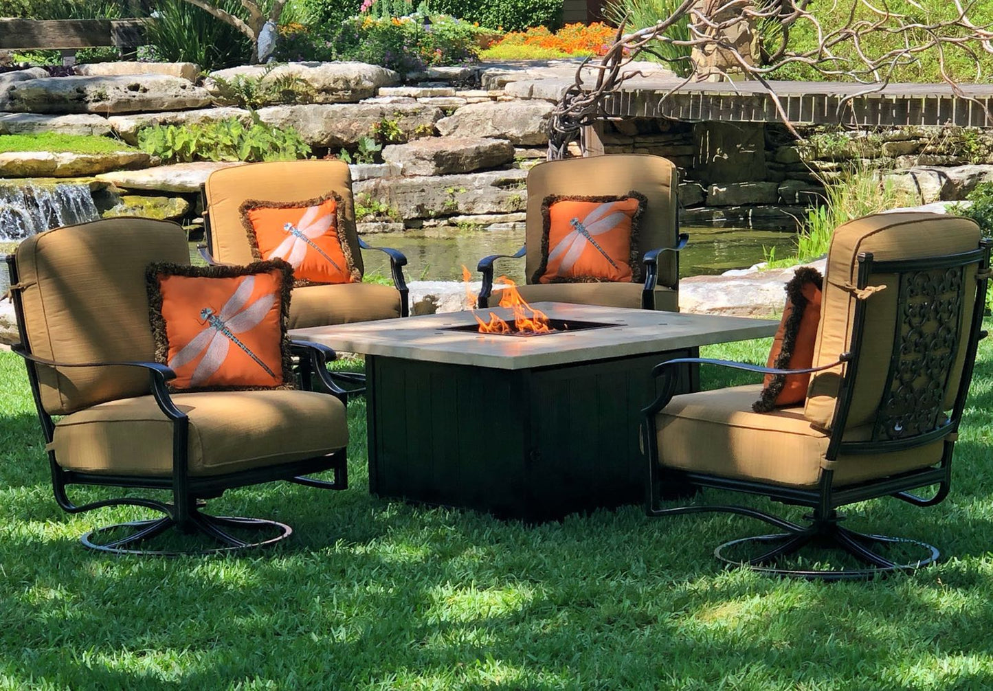 maison backyards Luxurious 5-Piece Cast Aluminum Outdoor Furniture Set