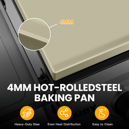 3-Burner Propane Gas Grill, 36,000 BTU Outdoor Flat Top Propane Gril with Foldable Side Tables for Camping, Tailgating & Backyard BBQ, Black