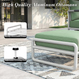 Aluminum Outdoor Patio Ottoman Foot Stool with Thick Cushion