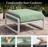 Aluminum Outdoor Patio Ottoman Foot Stool with Thick Cushion