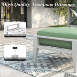 Aluminum Outdoor Patio Ottoman Foot Stool with Thick Cushion