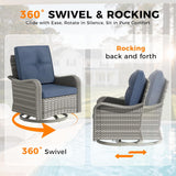 Six-seat wicker patio set with fire pit table — product image 6 of 40