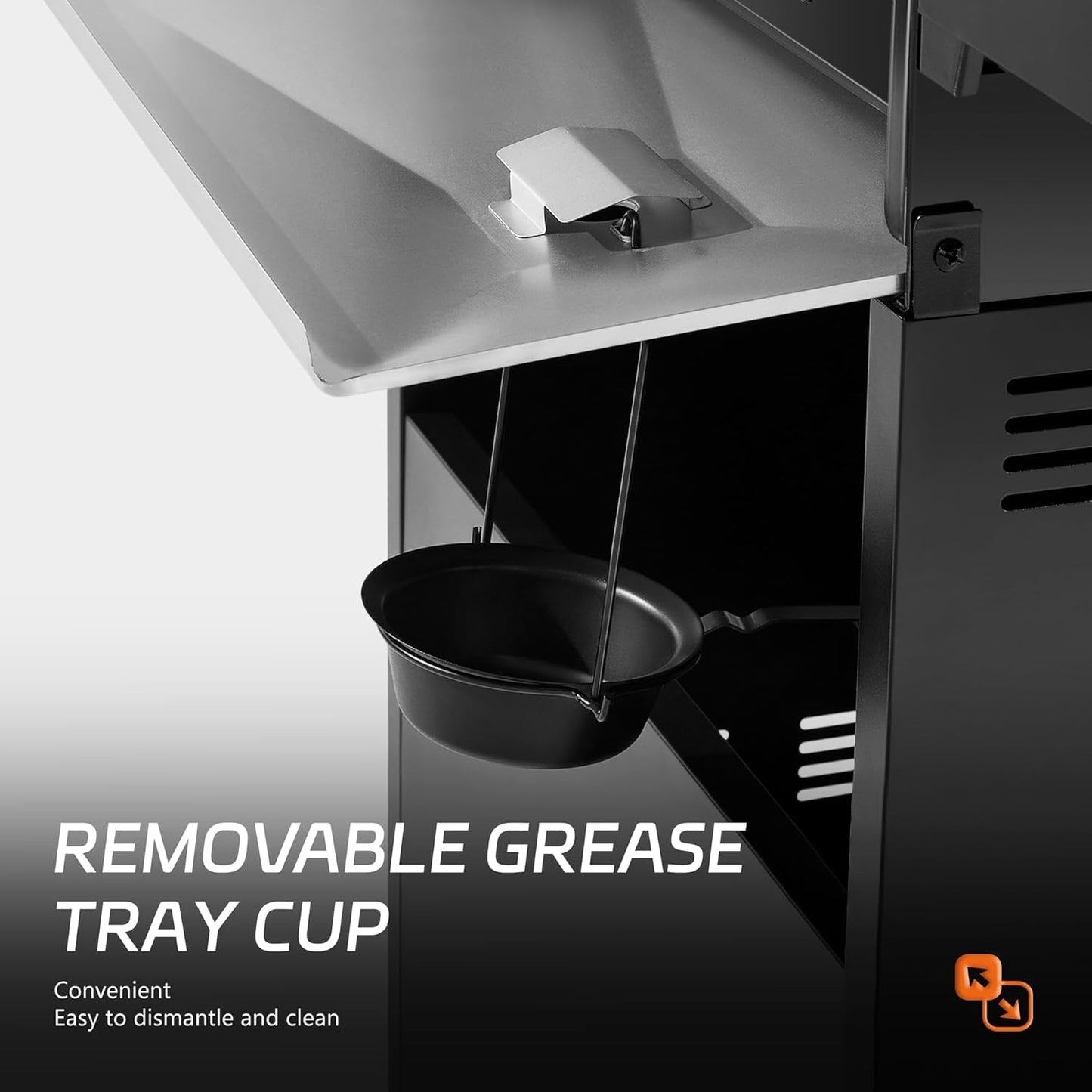 4 outdoor gas grills with burners, Portable propane Grill, power 50000 watts, 19.3 inches with grill cover, black