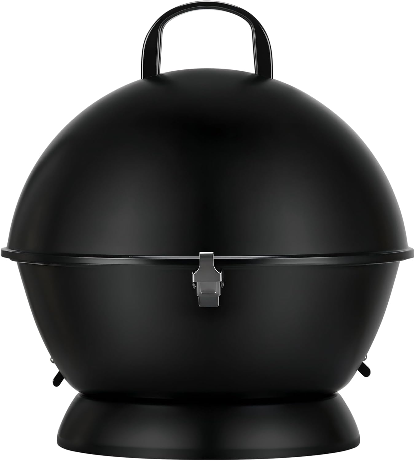 MBY 14 inch Portable Barbecue Grill with Dual Venting System, Small Foldable Charcoal Grill with Warming Rack for Picnic, Camping, Backyard-Black