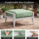 Aluminum Outdoor Patio Ottoman Foot Stool with Thick Cushion