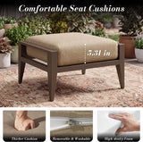 Aluminum Outdoor Patio Ottoman Foot Stool with Thick Cushion