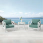 MBY Outdoor Aluminum Patio Furniture Set, 5-Seats Patio Conversation Sofa Set with 37,000 BTU Fire Pit Table w/Glass Wind Guard, All Weather for Pool, Balcony, Garden-Brown
