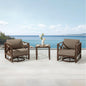 MBY 3 Piece Patio Outdoor Aluminum Swivel Rocking Chair with Coffee Table and 6" Thickened Cushions, All Weather Outdoor Furniture Chairs for Garden, Poolside, Deck-White