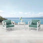 MBY 3 Piece Patio Outdoor Aluminum Swivel Rocking Chair with Coffee Table and 6" Thickened Cushions, All Weather Outdoor Furniture Chairs for Garden, Poolside, Deck-White