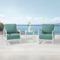 MBY Outdoor Aluminum Patio Furniture Set, 4-Seats Patio Conversation Sofa Set with 2 Coffee Tables and 2 Swivel Rocking Chairs, All Weather for Balcony, Garden-Brown