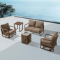 MBY Outdoor Aluminum Patio Furniture Set, 4-Seats Patio Conversation Sofa Set with 2 Coffee Tables and 2 Swivel Rocking Chairs, All Weather for Balcony, Garden-Brown