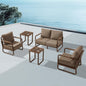 MBY Outdoor Aluminum Patio Furniture Set, 4-Seats Patio Conversation Sofa Set with 2 Coffee Tables and 2 Swivel Rocking Chairs, All Weather for Balcony, Garden-Brown