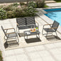 MBY 3-Piece Patio Furniture Set, Compact Outdoor Conversation Set with 2 Chairs and Glass Table, Weather-Resistant for Apartment Patio, Small Spaces, Balcony, Backyard – Orange