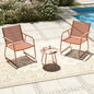 MBY 3-Piece Patio Furniture Set, Compact Outdoor Conversation Set with 2 Chairs and Glass Table, Weather-Resistant for Apartment Patio, Small Spaces, Balcony, Backyard – Orange