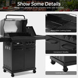 MBY 4-burner propane gas grill feature detail