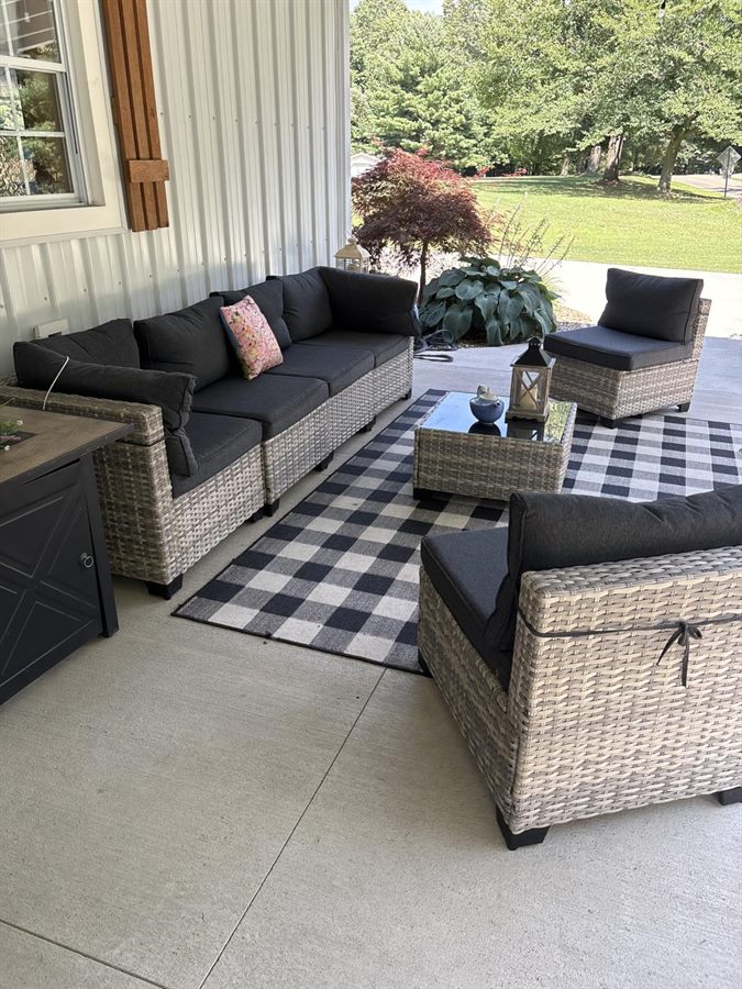 Wicker Patio Conversation Set — customer photo from Pam H.